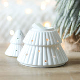 White Christmas Tree Tealight Burner